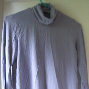 Eileen Fisher Gray Ruched Mock Neck Pullover Ladies Top Size M LNC